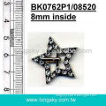 Metal star buckle for shoes or garments (#BK0762P1/08520/8mm)